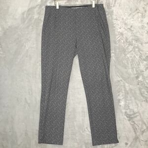 Chico's Black and Light Gray Chevron Ankle Pants
